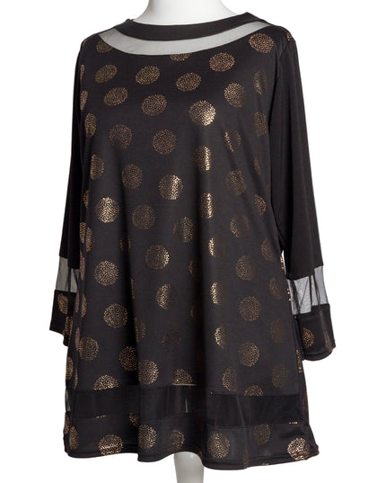 Официална празнична туника със златисти точки в големи размери