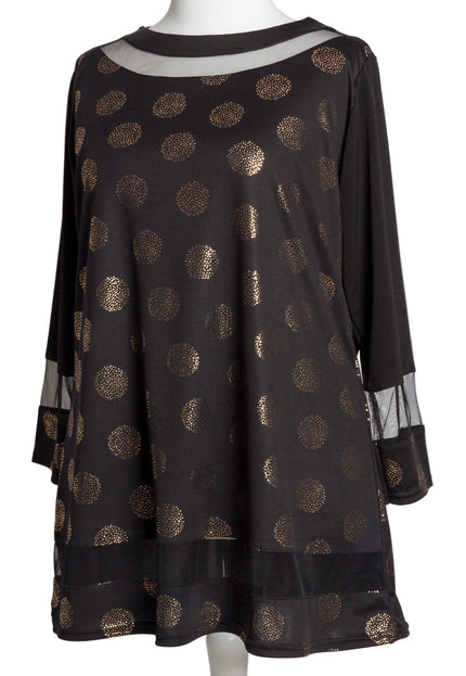 Официална празнична туника със златисти точки в големи размери