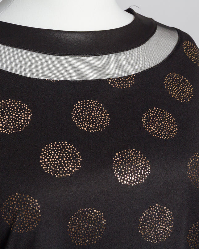 Официална празнична туника със златисти точки в големи размери