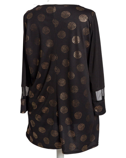 Официална празнична туника със златисти точки в големи размери