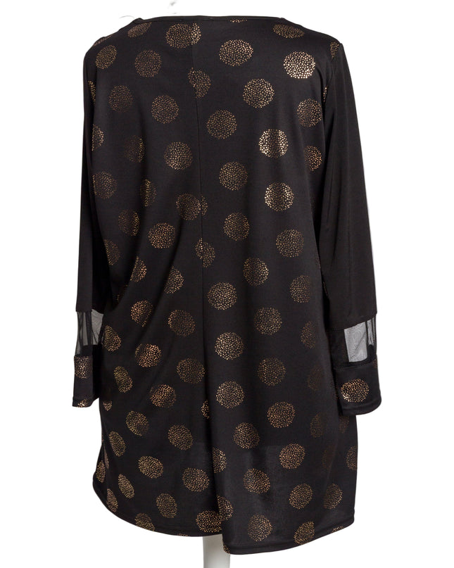 Официална празнична туника със златисти точки в големи размери