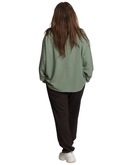 Дамски екип в големи размери с блуза на сърце и панталон