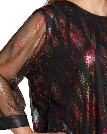 Елегантна разкроена туника 3/4 ръкави в големи размери