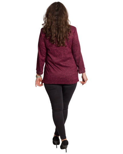 Дамска макси туника в цвят бордо с прав силует