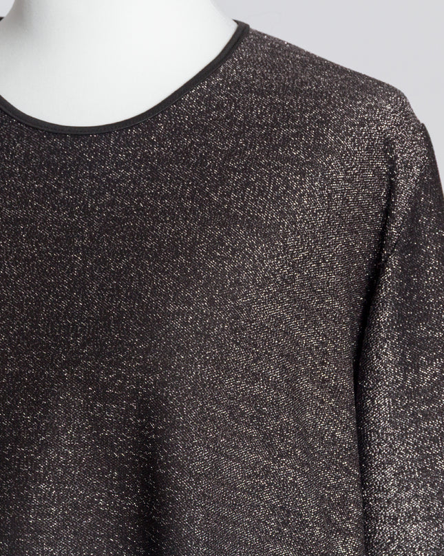 Елегантна свободна туника с блестящ десен в големи размери