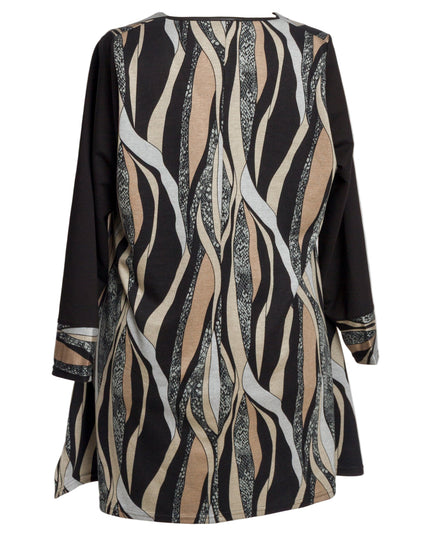 Елегантна туника в големи размери с вълнообразен десен