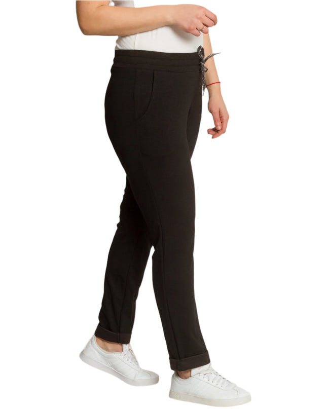 Спортно-елегантно дамско долнище с ластик и връзки