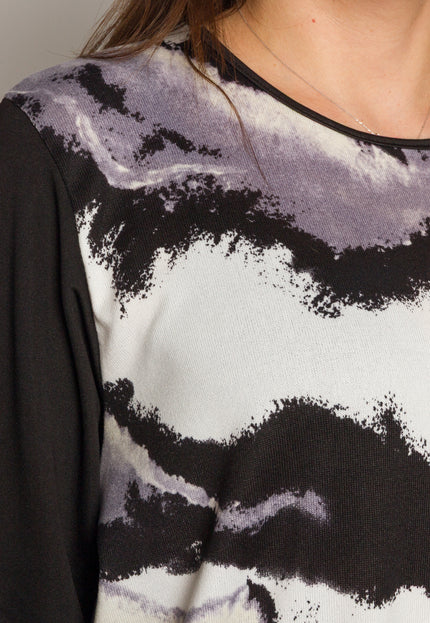 Туника в големи размери с абстрактен десен