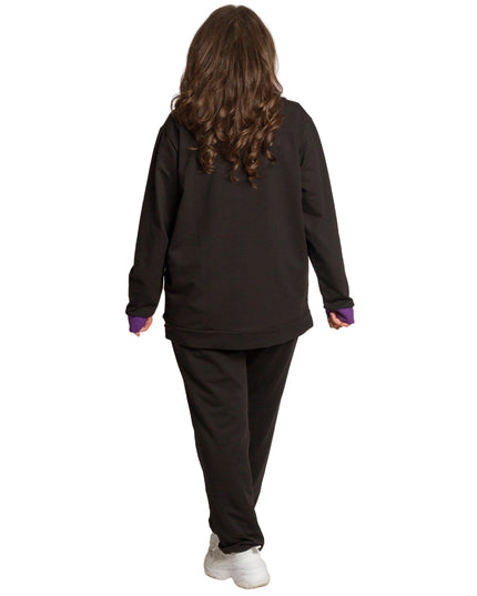 Спортен екип с цип и джобове в макси размери