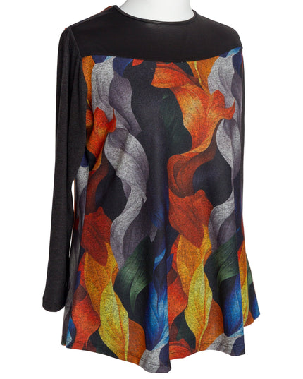 Свободна туника с многоцветен флорален принт