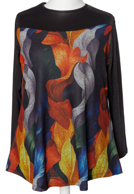 Свободна туника с многоцветен флорален принт