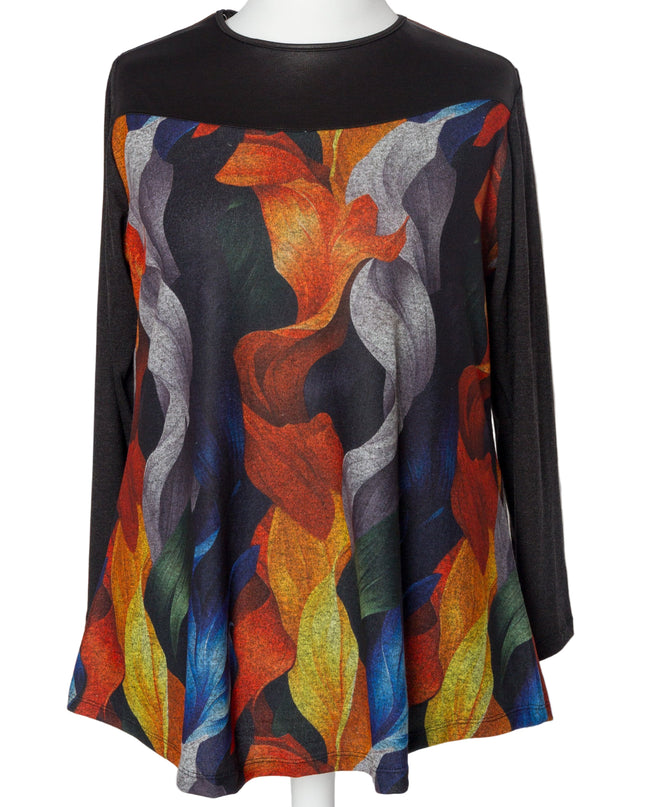 Свободна туника с многоцветен флорален принт