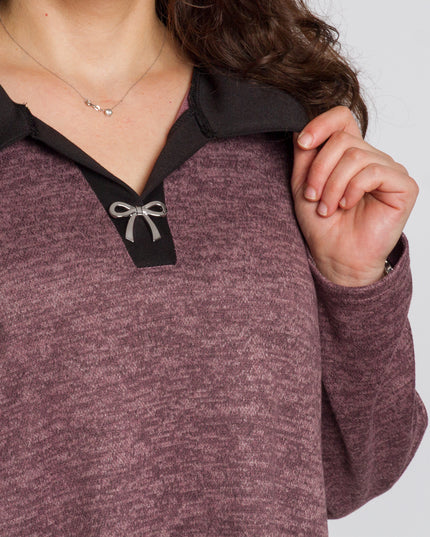 Дамска туника в пепел от рози с права кройка в големи размери