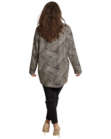 Елегантна туника с  геометричен принт и яка