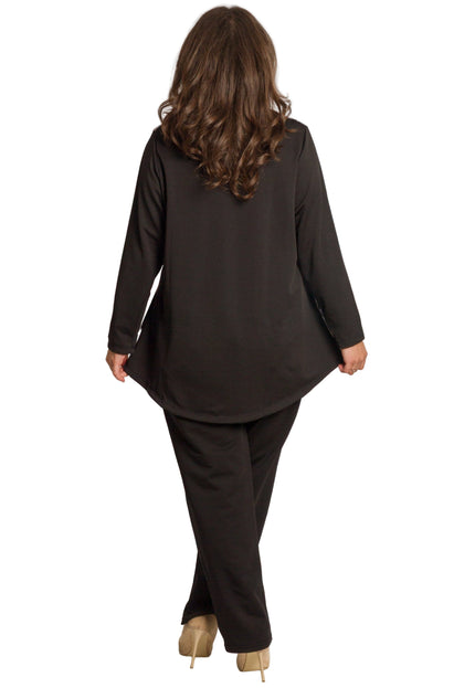 Елегантна разкроена туника с акцент от дантела