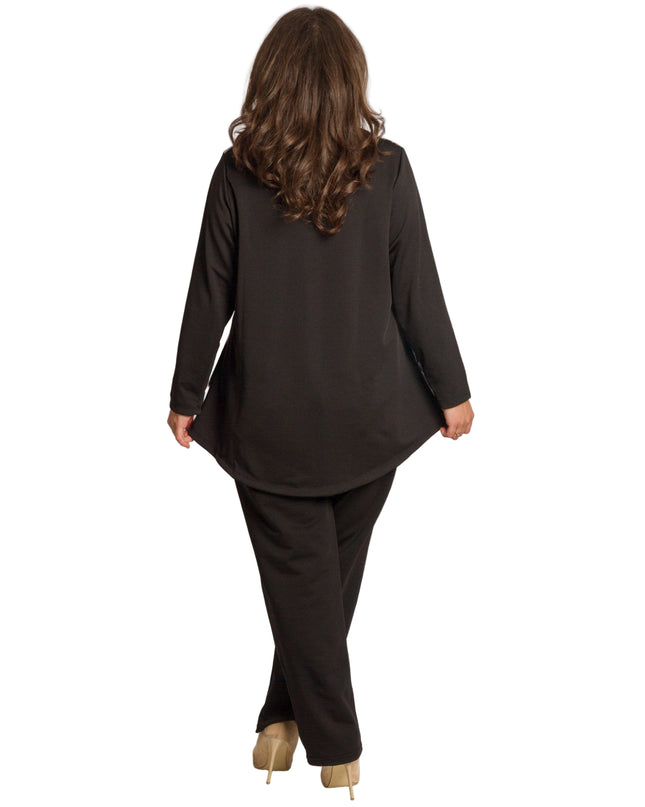 Елегантна разкроена туника с акцент от дантела