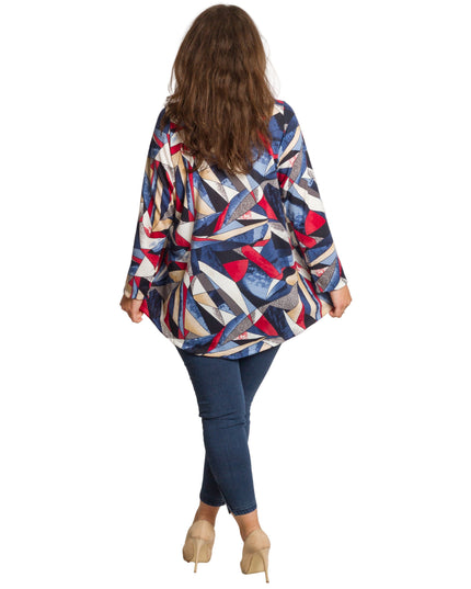 Многоцветна туника с права кройка в големи размери