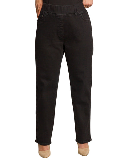 Черни еластични дънки с висока талия и свободна кройка