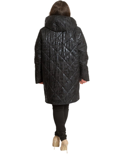 4XL,5XL Зимно макси дамско яке с качулка – С надписи - Maxi Market