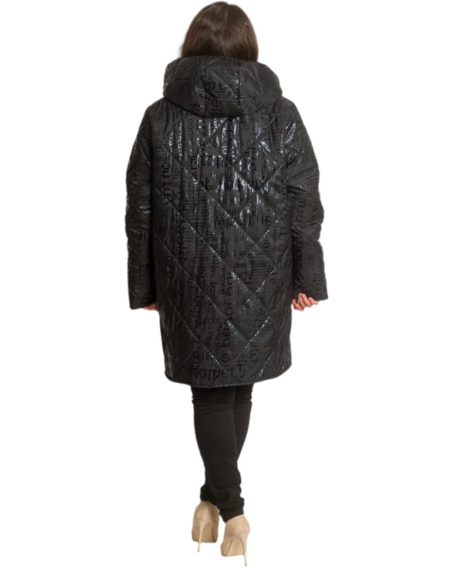 4XL,5XL Зимно макси дамско яке с качулка – С надписи - Maxi Market