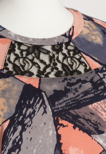 Макси елегантна туника с акцент от дантела и разкроена кройка