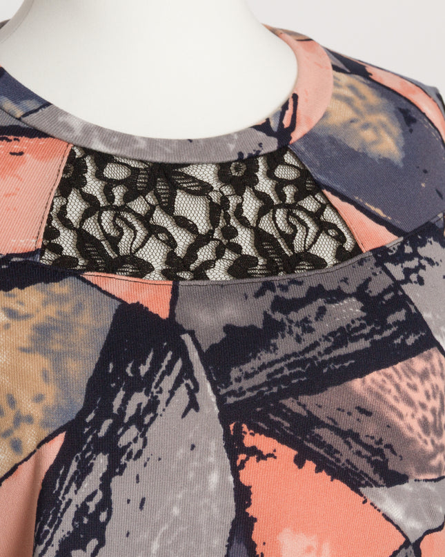 Макси елегантна туника с акцент от дантела и разкроена кройка