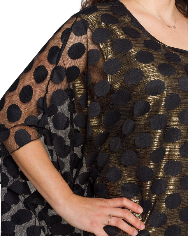 Официална права туника на точки със златиста подплата