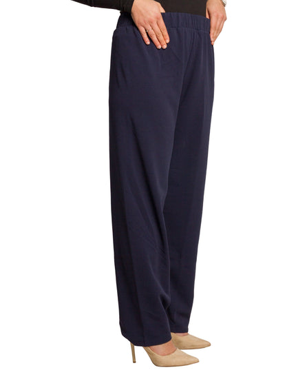 Макси дамски панталон в тъмносин цвят с ластик на талията