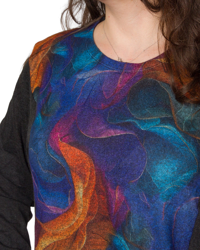 Макси туника със многоцветен десен и  джобчета