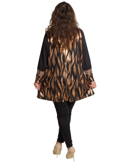 Официална права туника на точки със златиста подплата