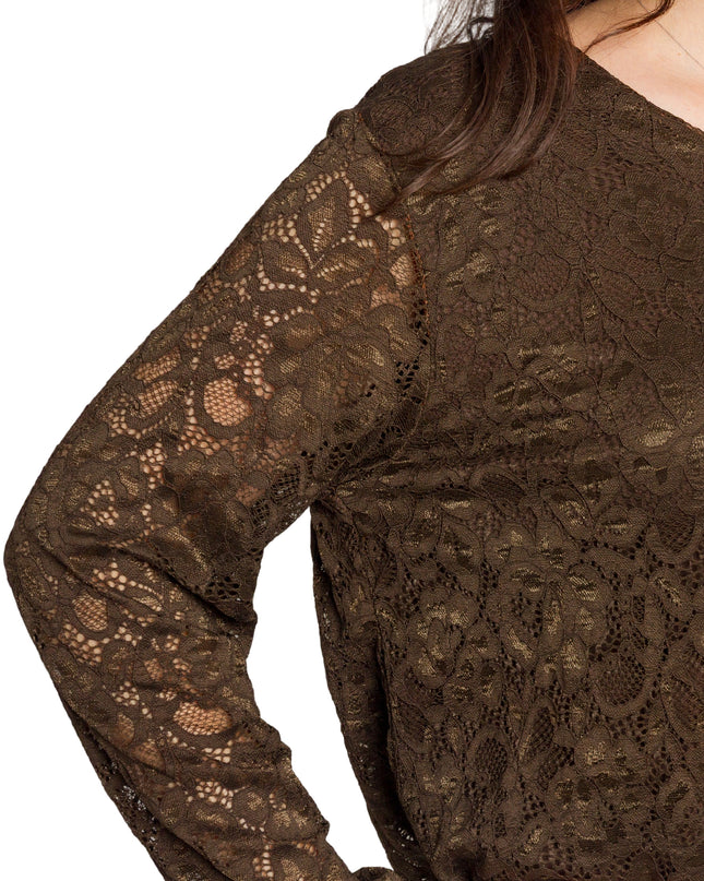 Официална права блуза с дантела в големи размери