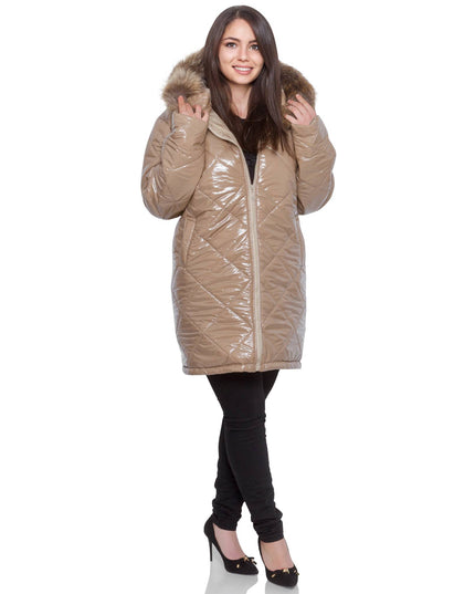 6XL 7XL 8XL Официално бежово яке в големи размери - С качулка и джобове - Maxi Market