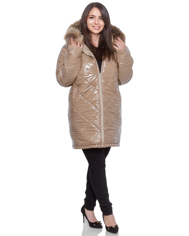 6XL 7XL 8XL Официално бежово яке в големи размери - С качулка и джобове - Maxi Market