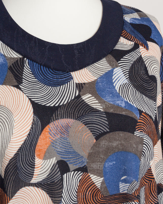 Макси туника с геометричен десен и обло деколте