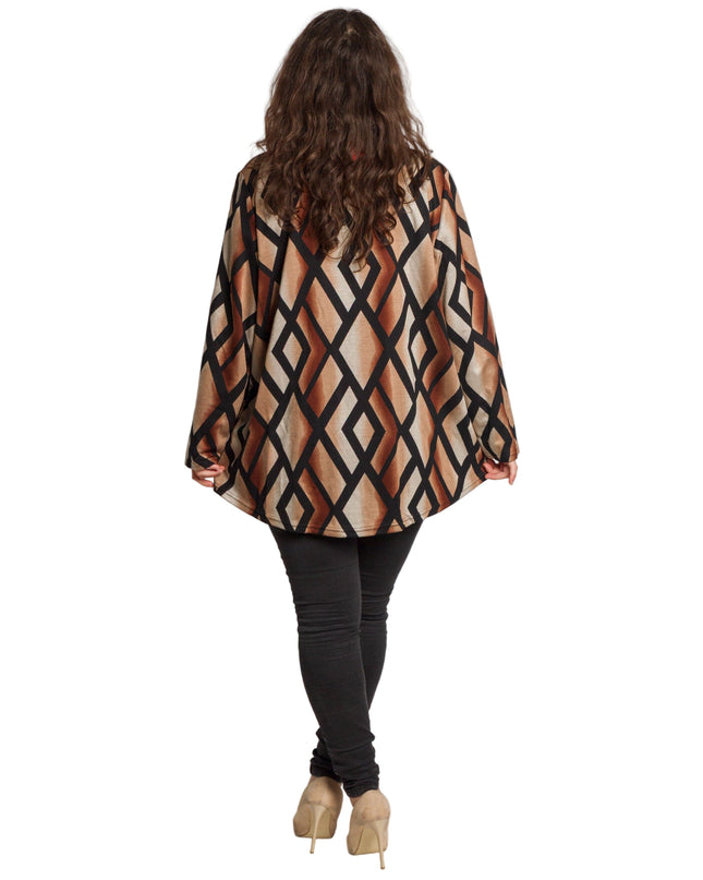 Елегантна туника с права кройка и ромбовидни фигури