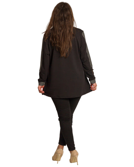 Черна макси туника с акцент от  тюл и апликация от сърце