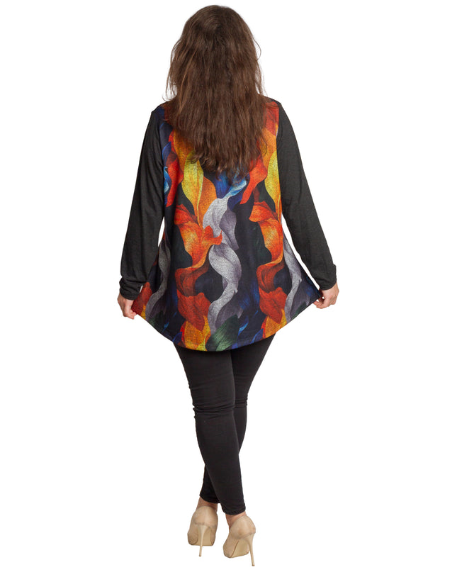 Свободна туника с многоцветен флорален принт