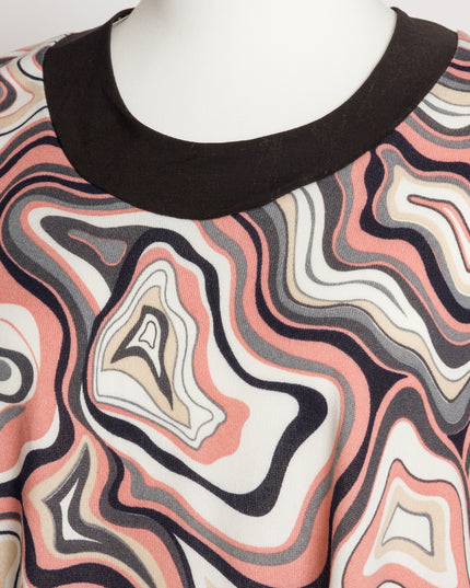 Туника с абстрактен розово-бежов десен и права кройка