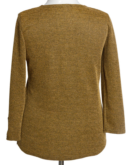 Дамска туника в жълт цвят с права кройка и джобче