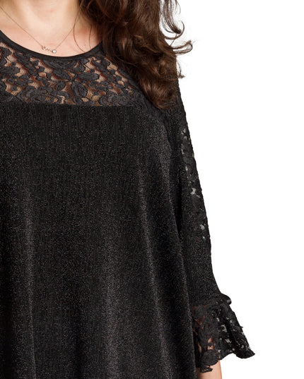 Елегантна черна туника с дантела и свободна кройка