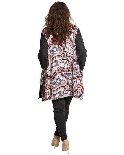 Разкроена дамска туника с джобчета в големи размери