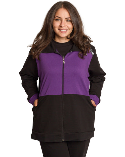 Спортен екип с цип и джобове в макси размери