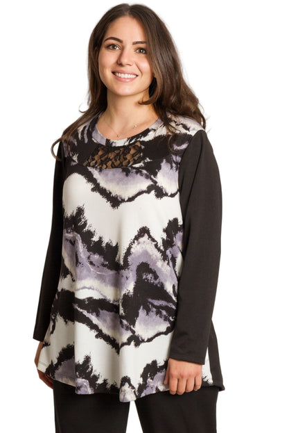 Елегантна разкроена туника с акцент от дантела