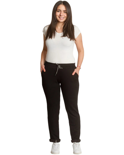 Спортно-елегантно дамско долнище с ластик и връзки