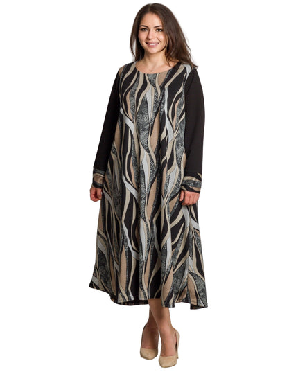 Елегантна рокля с разкроена кройка в големи размери