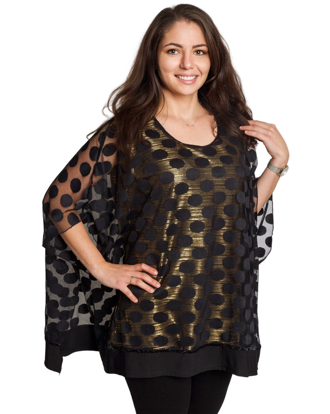 Официална права туника на точки със златиста подплата