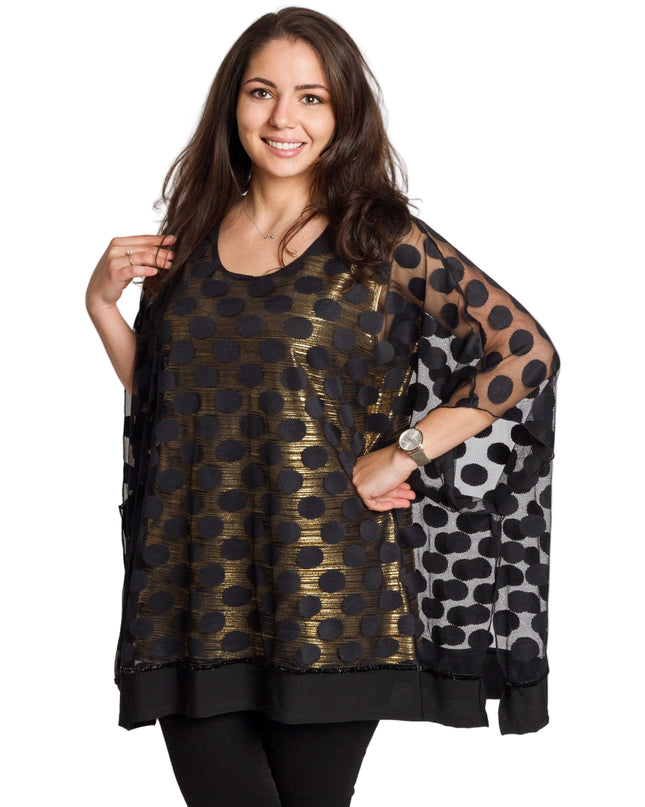 Официална права туника на точки със златиста подплата