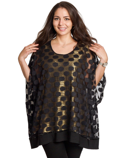 Официална права туника на точки със златиста подплата