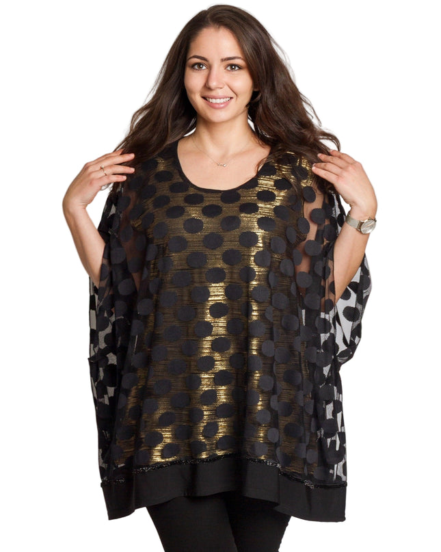 Официална права туника на точки със златиста подплата