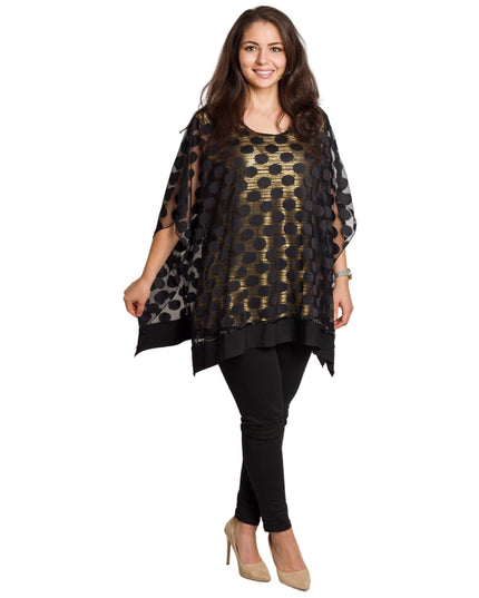 Официална права туника на точки със златиста подплата